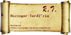 Rozinger Terézia névjegykártya